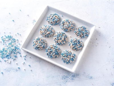 Flikken blauwe muisjes  verpakt per 150gr